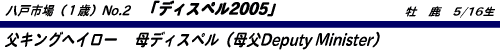 ���ˎs��No.2-�f�B�X�x��2005-���L���O�w�C���[-��f�B�X�x���i�ꕃDeputy Minister�j
