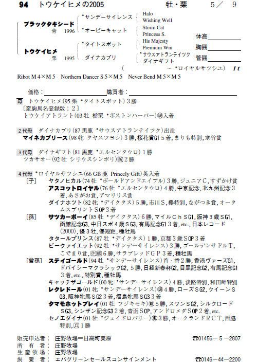 No.94�@�g�E�P�C�q���̂Q�O�O�T