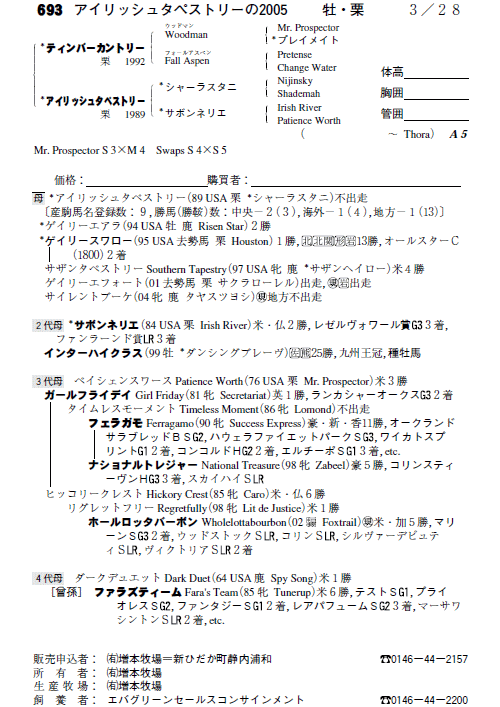 No.693�@�A�C���b�V���^�y�X�g���[�̂Q�O�O�T